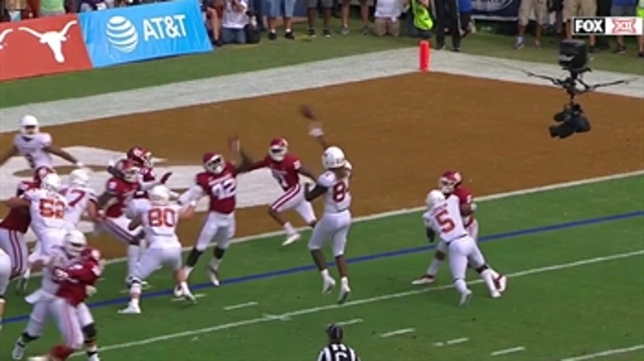 Watch Texas' gorgeous trick play and jump pass to even the score early against Oklahoma
