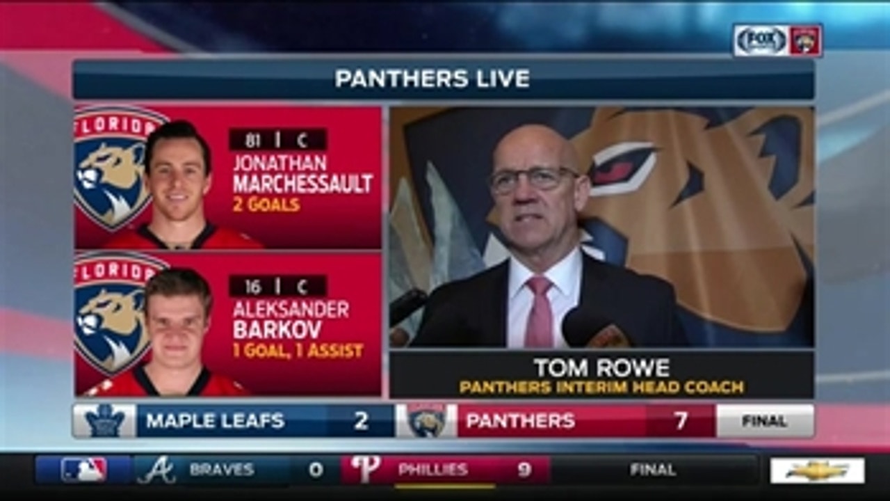 Tom Rowe happy to see Panthers play 'the right way' vs. Maple Leafs