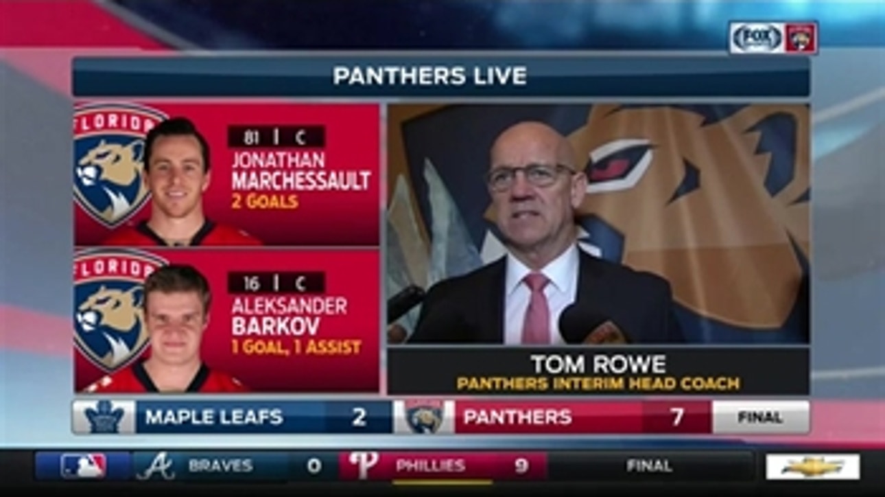 Tom Rowe happy to see Panthers play 'the right way' vs. Maple Leafs