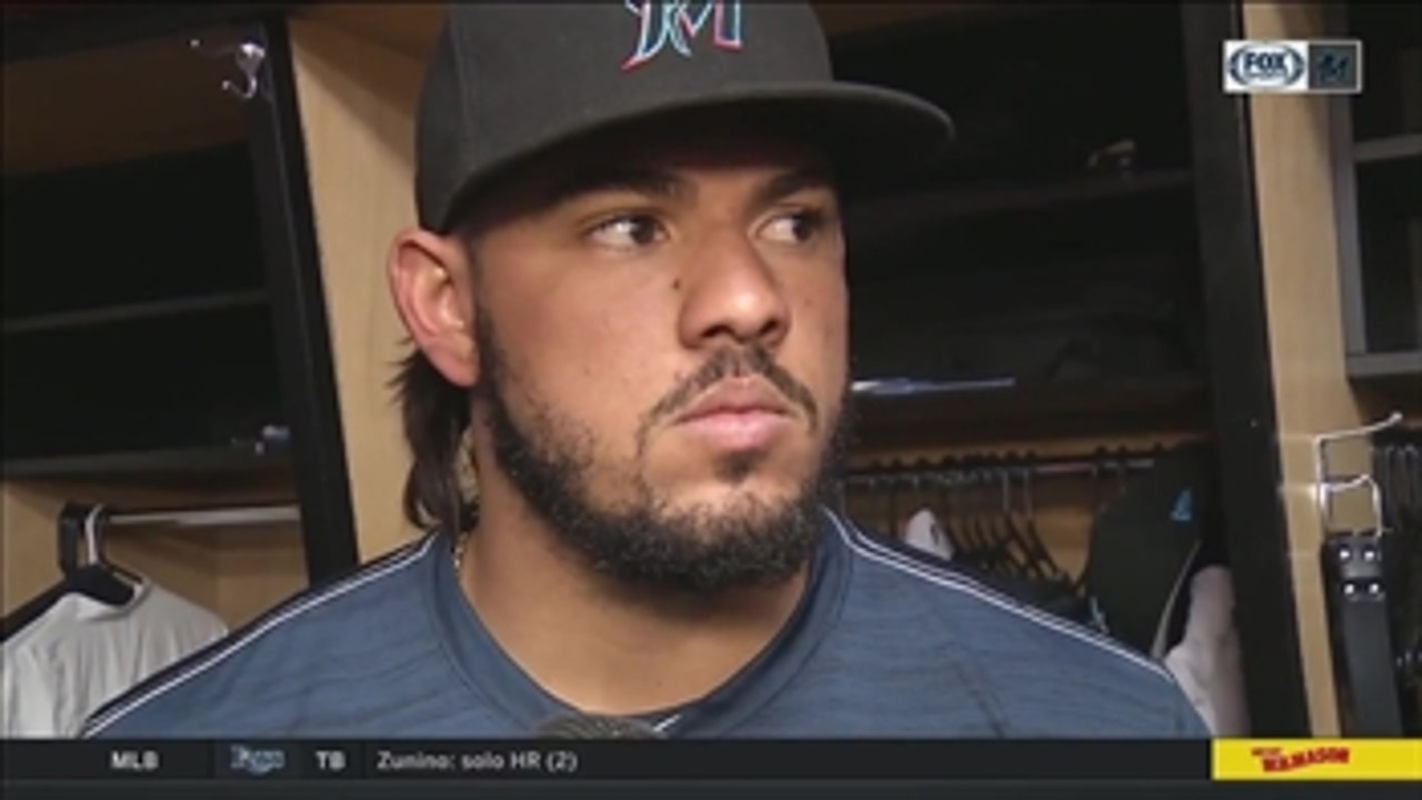 Jorge Alfaro on Pablo Lopez's outing, his solo home run