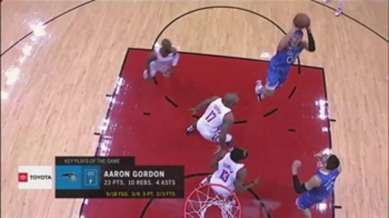 HIGHLIGHTS: Aaron Gordon goes for 23 points in loss to Rockets