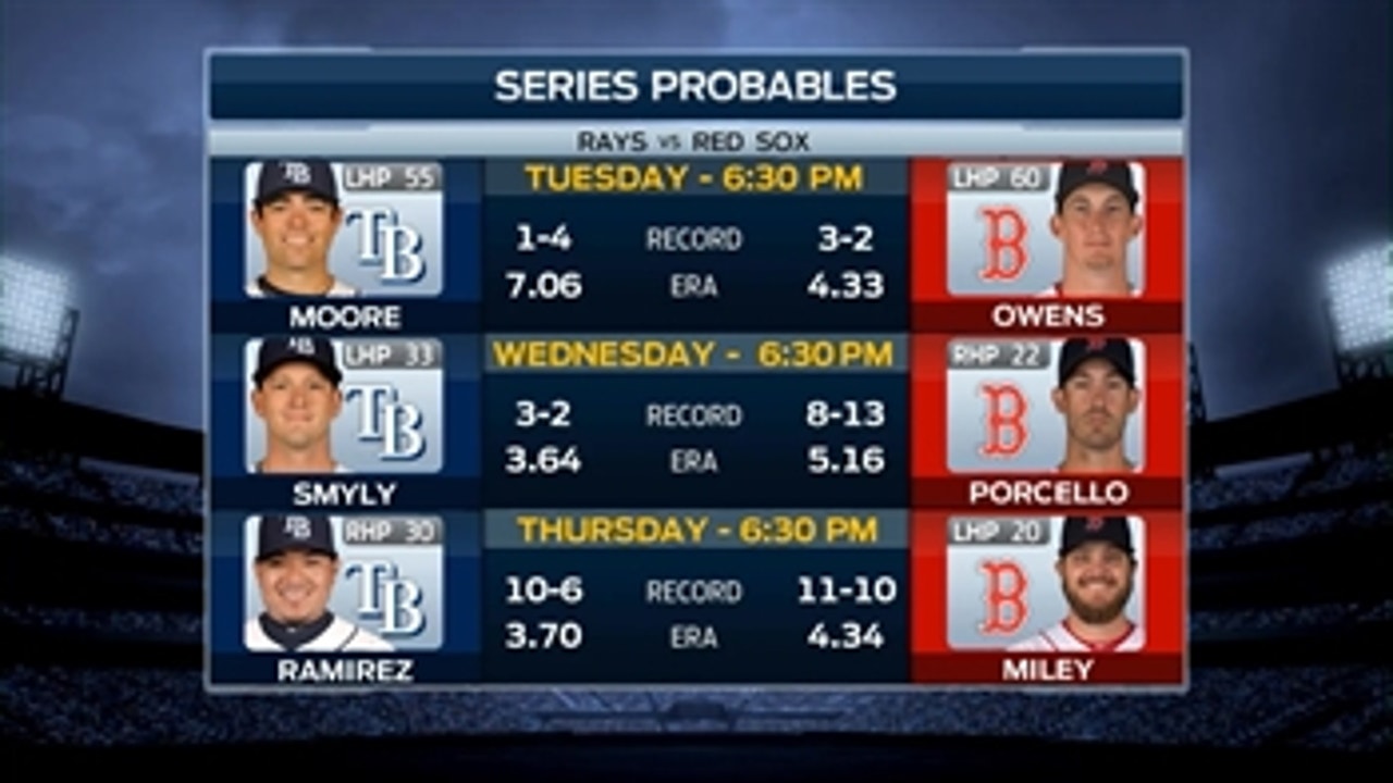 Rays continue road series vs. Red Sox
