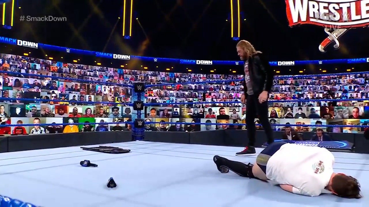 Edge confronts Daniel Bryan in his quest for the Championship