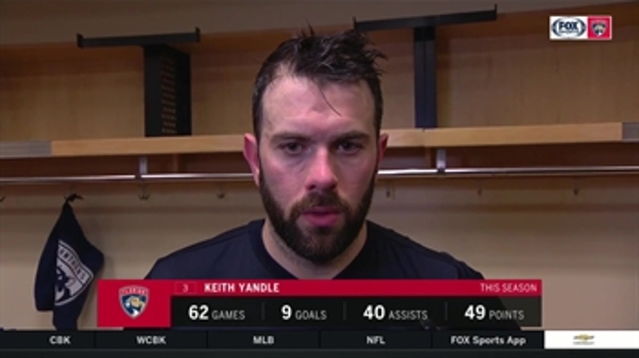 Keith Yandle on Panthers' 4-3 SO loss to Coyotes after playing in his 777th consecutive game