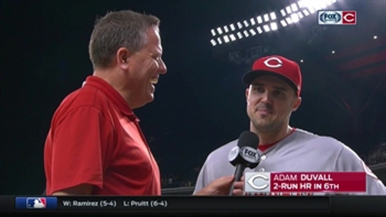 Adam Duvall explains his and Joey Votto's botched dugout celebration