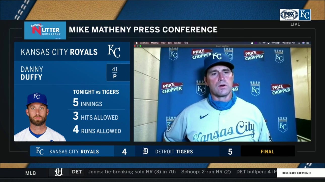 Matheny on Royals' loss: 'Once again, just couldn't add on late'