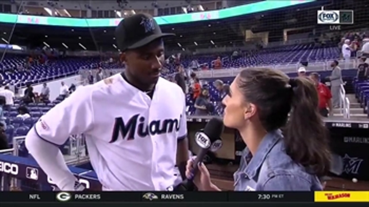 Lewis Brinson on 3-RBI performance: 'All I want to do is contribute to us winning'