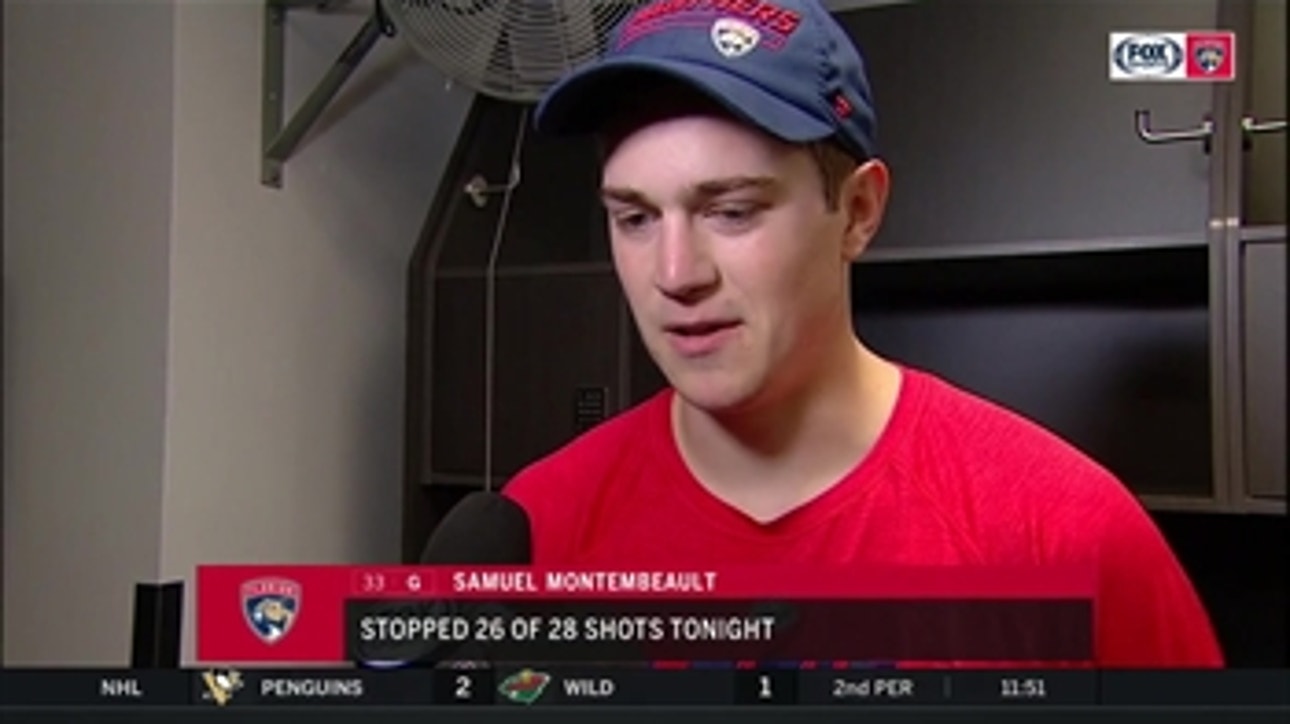 Sam Montembeault assesses his 1st start of the season after stopping 26 of 28 shots