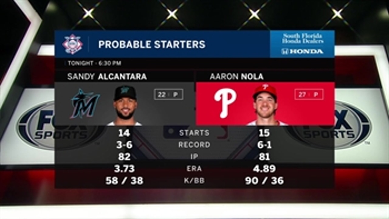 Sandy Alcántara, Marlins look to continue momentum against Phillies