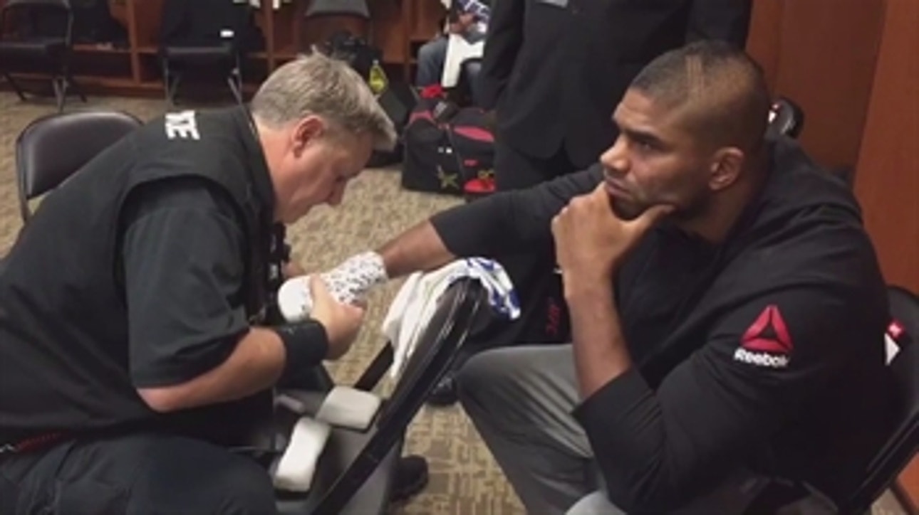 Alistair Overeem looks calm as his hands are wrapped before the fight - 'PROcast'