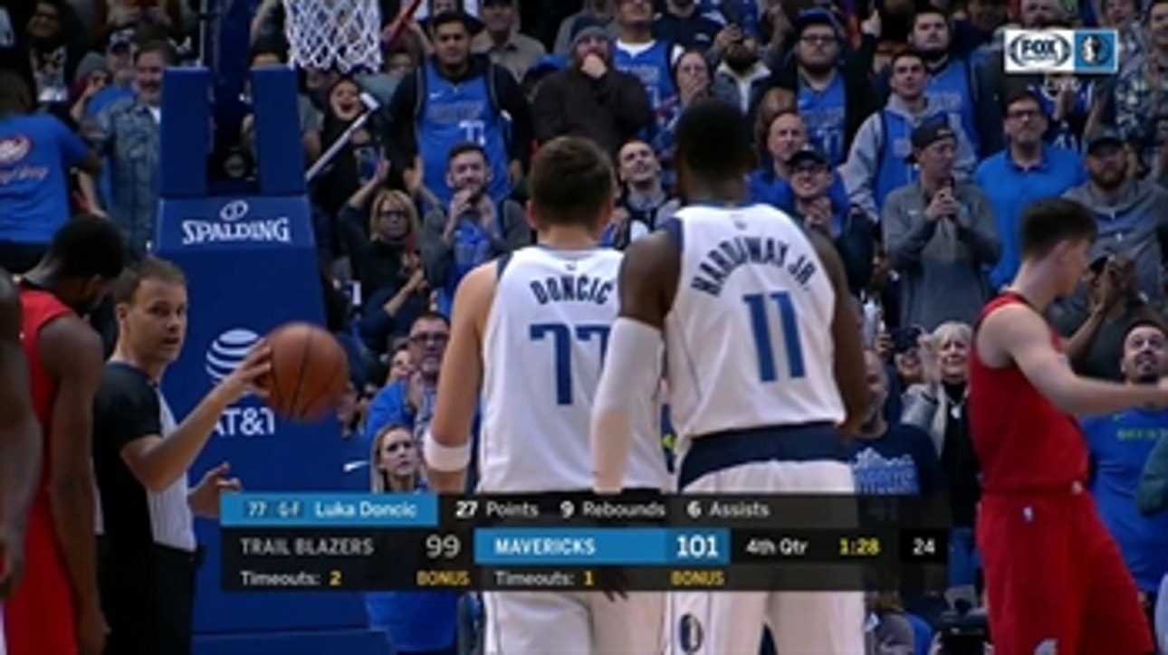 Luka Doncic hits AMAZING shot to give Mavs lead over Trail Blazers