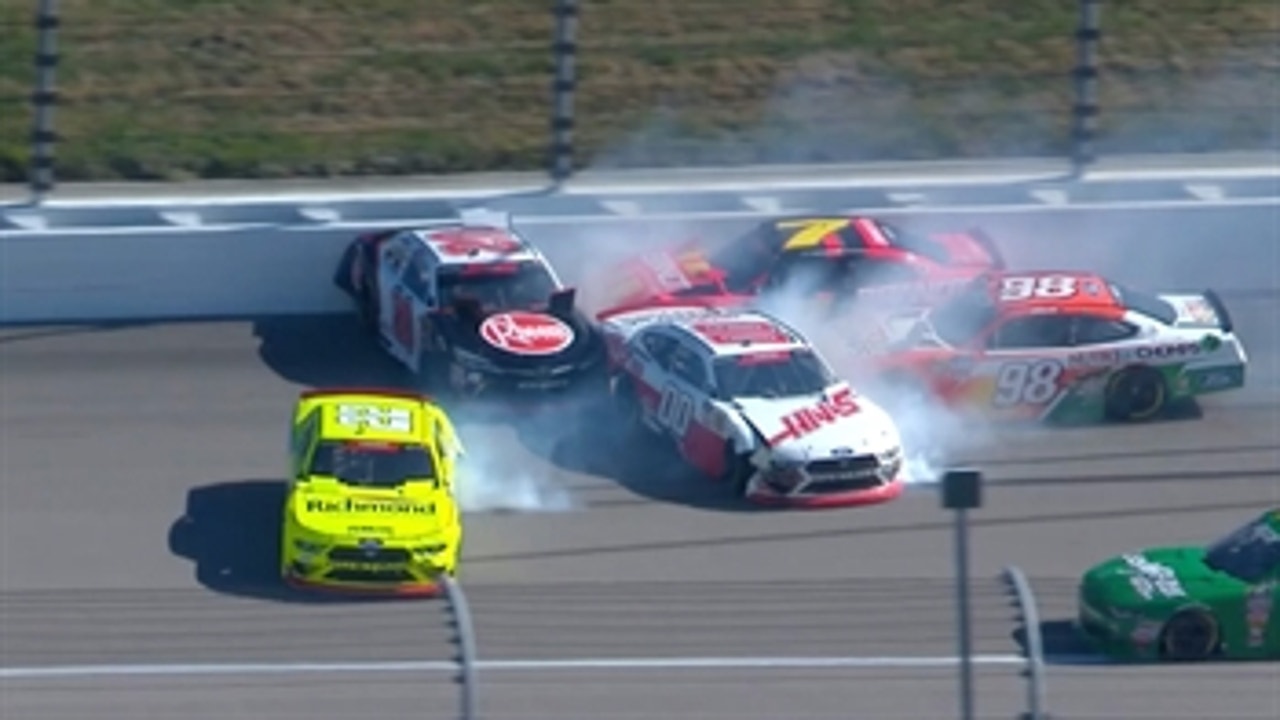 Justin Allgaier triggers big opening lap wreck at Kansas | 2018 NASCAR XFINITY SERIES