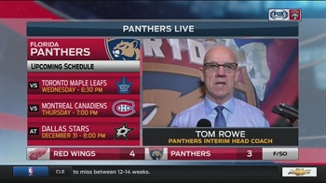 Tom Rowe -- Panthers vs. Red Wings postgame press conference