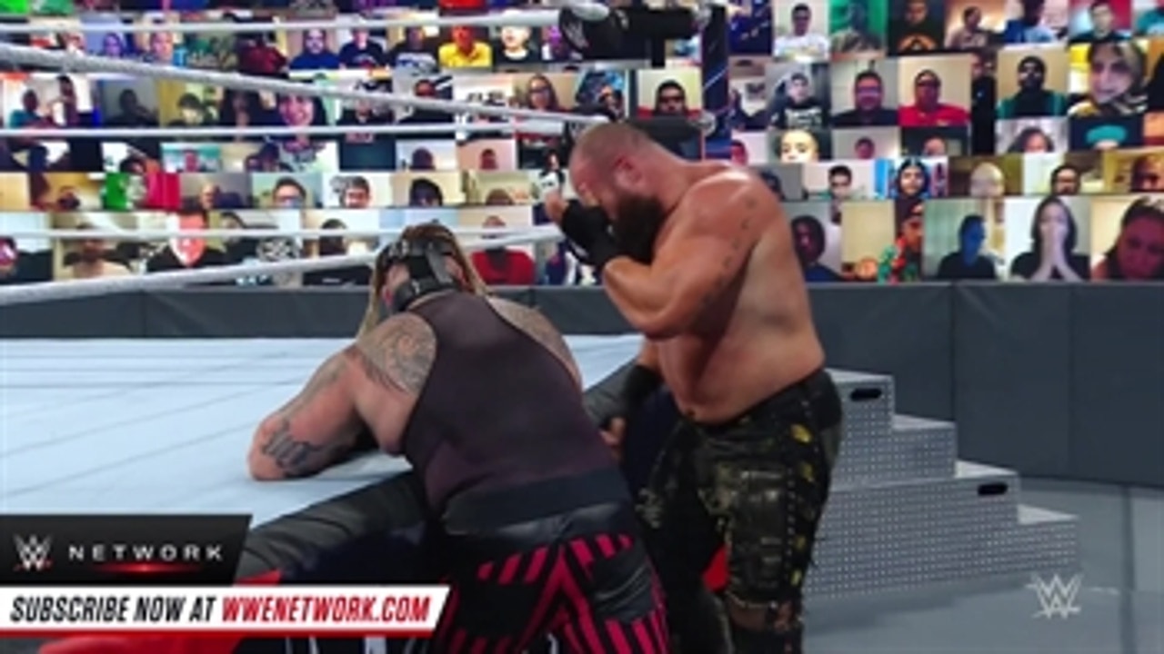 “The Fiend” Bray Wyatt smashes Braun Strowman through the announce table: WWE Payback 2020 (WWE Network Exclusive)