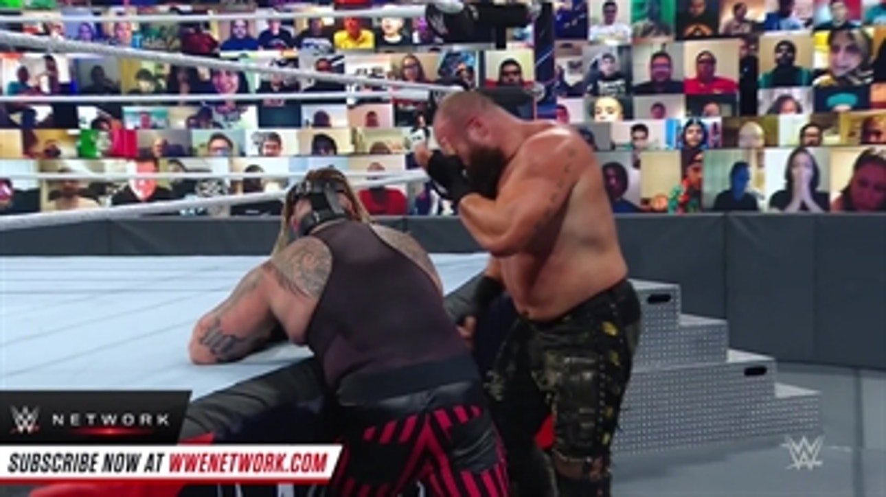 “The Fiend” Bray Wyatt smashes Braun Strowman through the announce table: WWE Payback 2020 (WWE Network Exclusive)