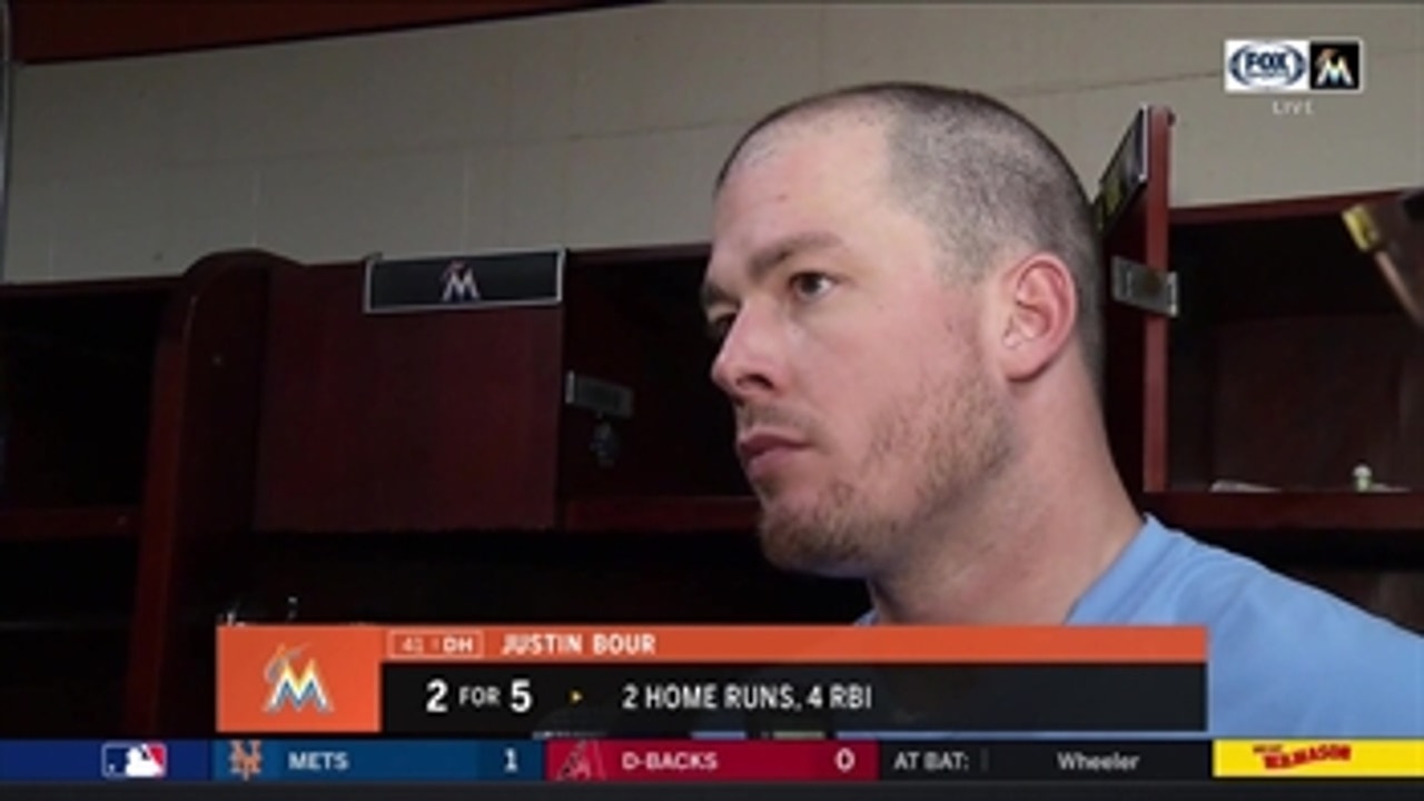 Justin Bour on his 2 home runs, loss to Orioles