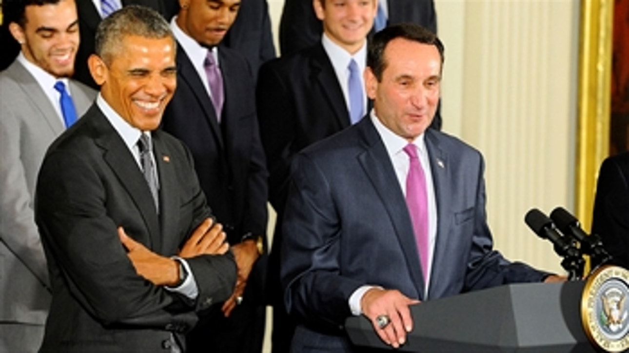 Coach K to Obama: 'A little bit of bling is not bad'