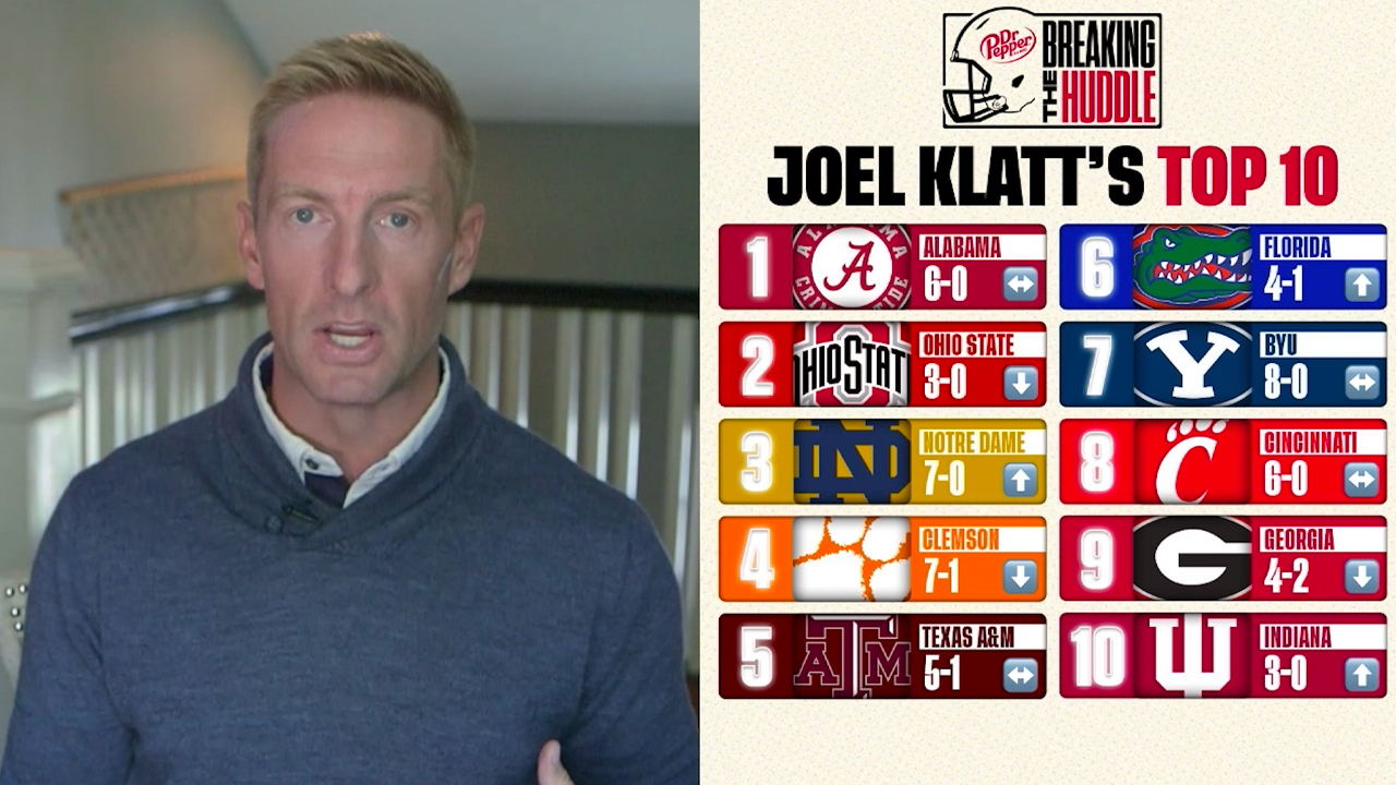 Notre Dame passes Clemson in Top 10 CFB Teams | Breaking the Huddle with Joel Klatt | CFB on FOX
