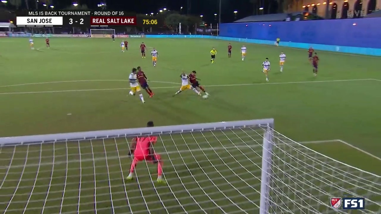Damir Kreilach cuts Real Salt Lake's deficit to 3-2 in the 75th minute