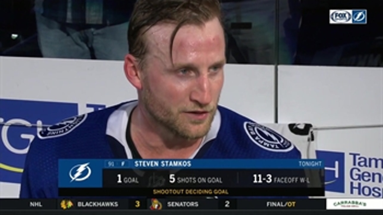 Lightning captain Steven Stamkos on his game-winning tally in the shootout