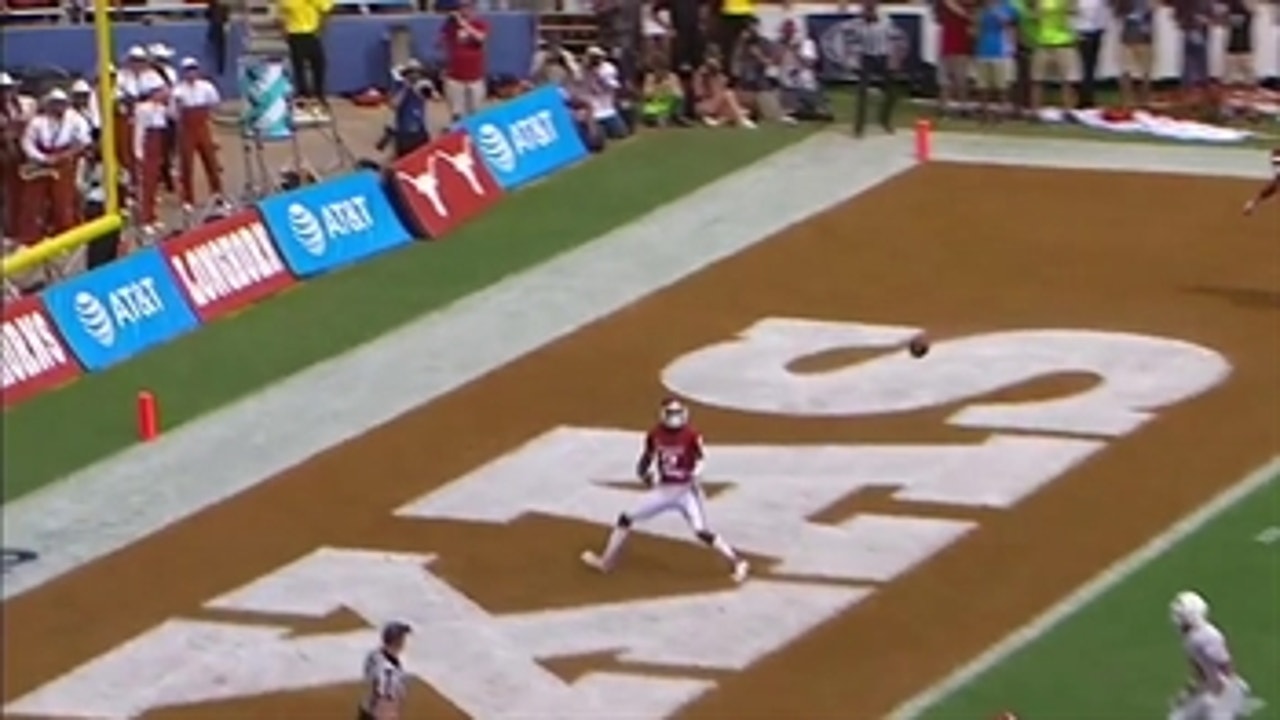 Oklahoma's CeeDee Lamb finds himself wide, wide, WIDE open on this TD pass from Kyler Murray