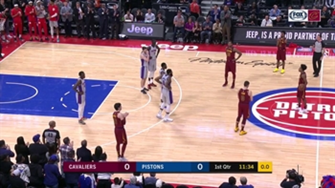 Cavaliers and Pistons honor Kobe Bryant with 8 and 24 second violations.