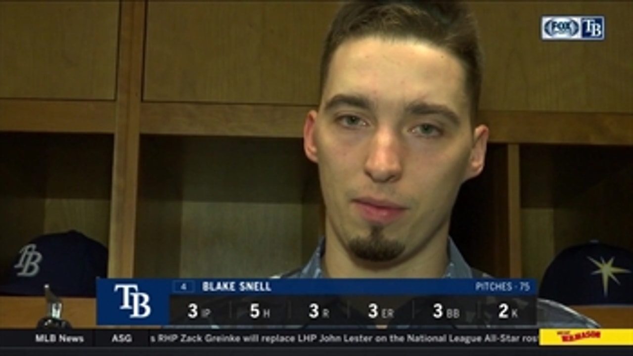 Rays LHP Blake Snell says his fastball was poor tonight