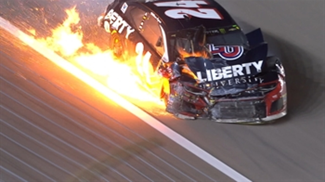 William Byron OK after massive multi-car wreck | 2018 KANSAS | FOX NASCAR