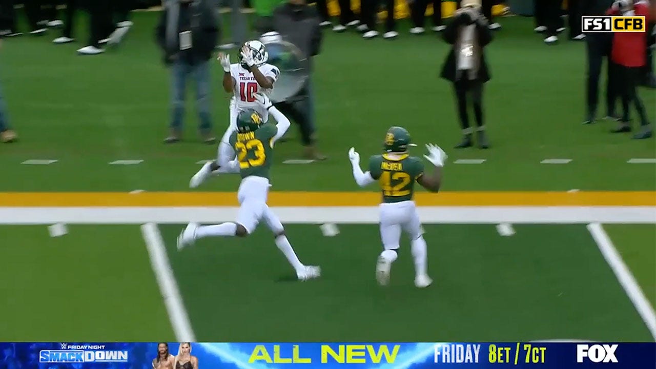 Kaylon Geiger channels Randy Moss with an outrageous catch over two defenders, helps Tahj Brooks score Texas Tech's first touchdown