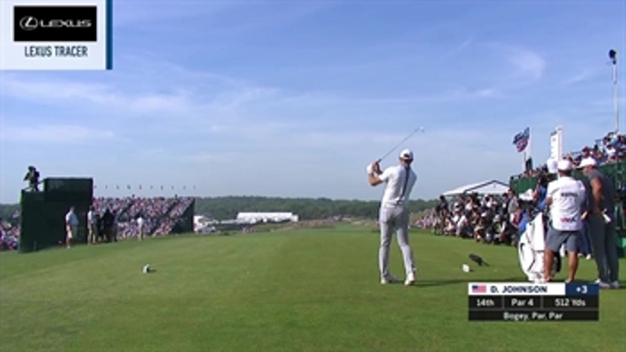 Check out Dustin Johnson's drive on 14 during the final round of the 118th U.S. Open