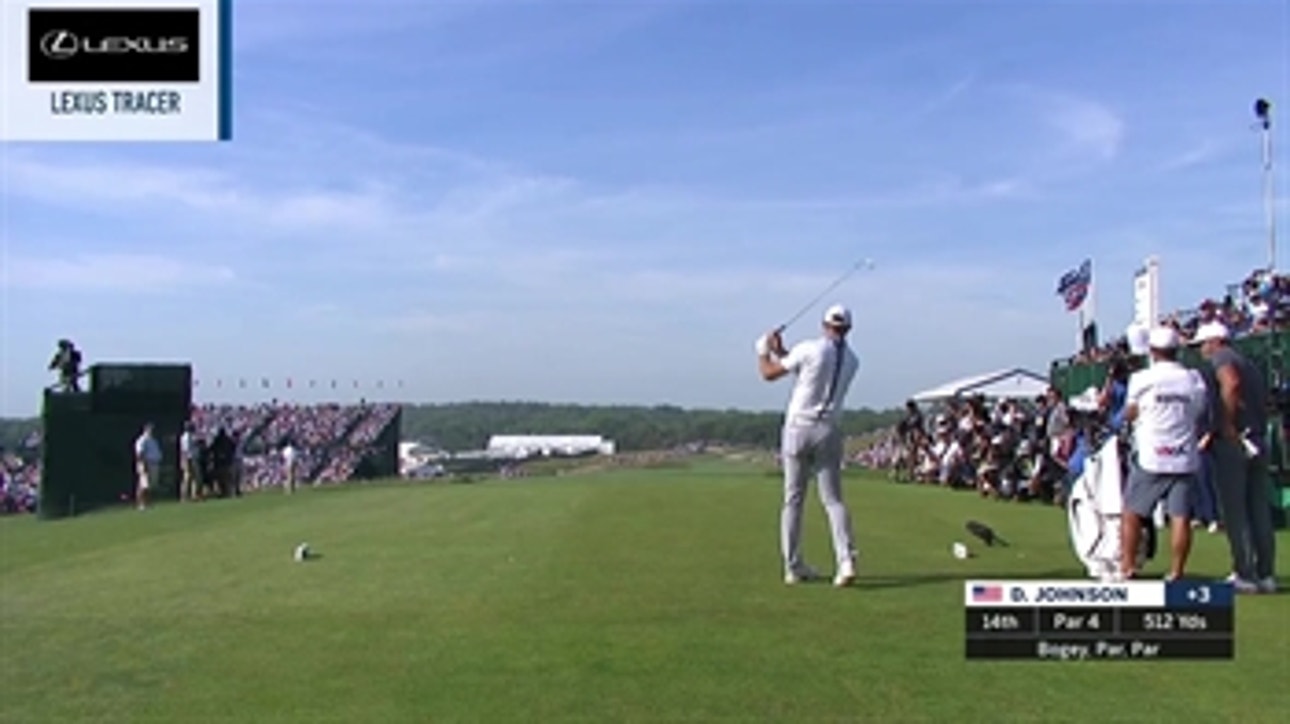 Check out Dustin Johnson's drive on 14 during the final round of the 118th U.S. Open