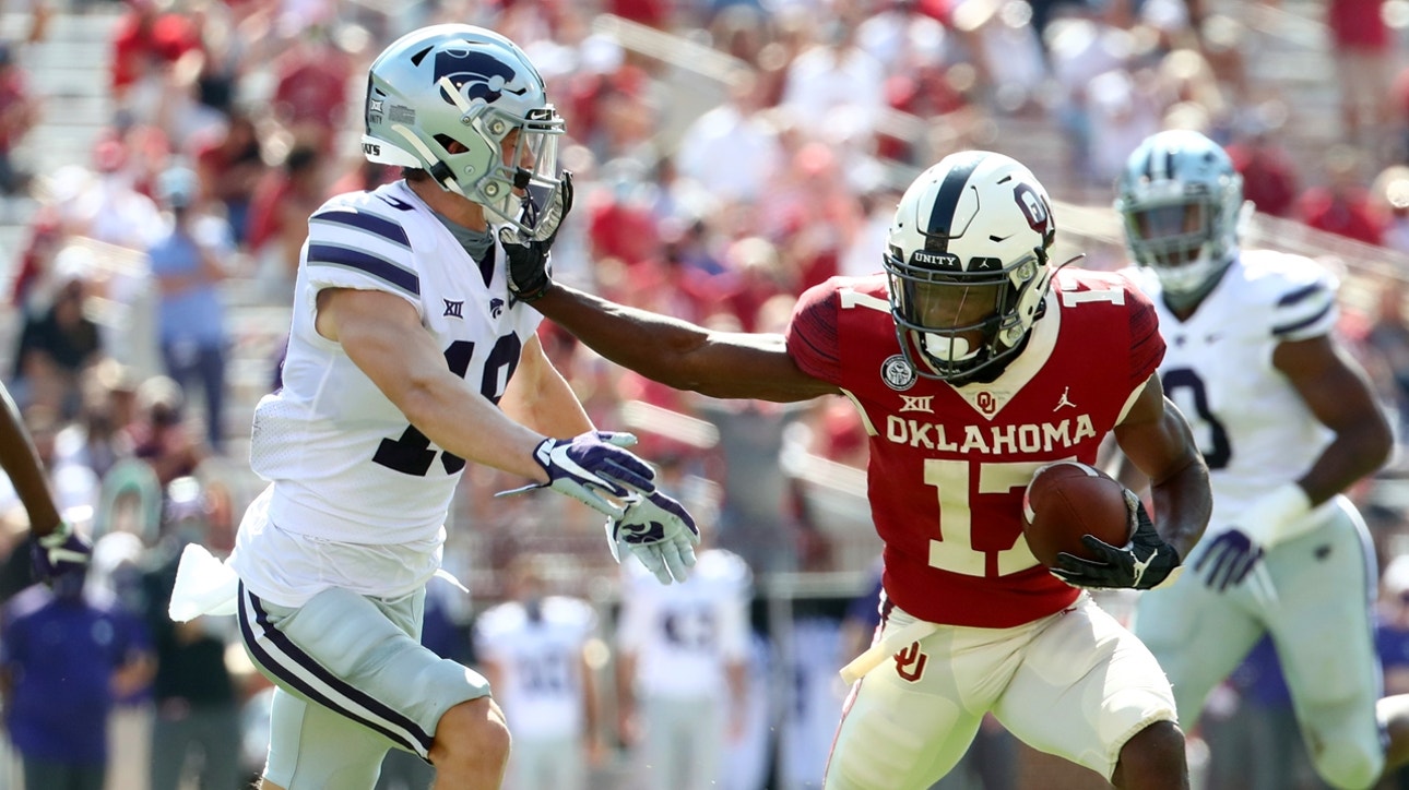 Spencer Rattler, Marvin Mims connect for second touchdown to put Oklahoma up 21-7 against K-State