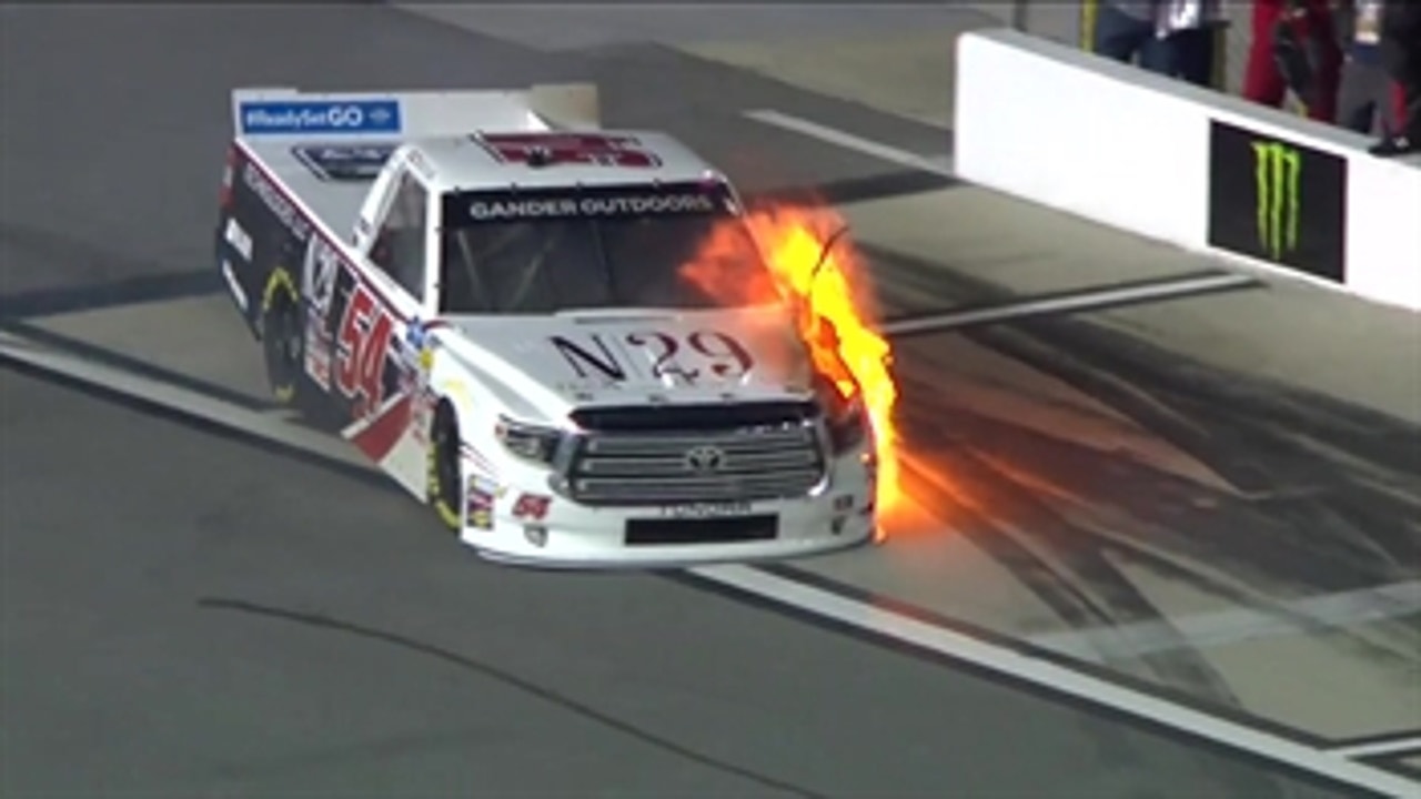 Natalie Decker's NASCAR truck series debut goes up in flames at Daytona