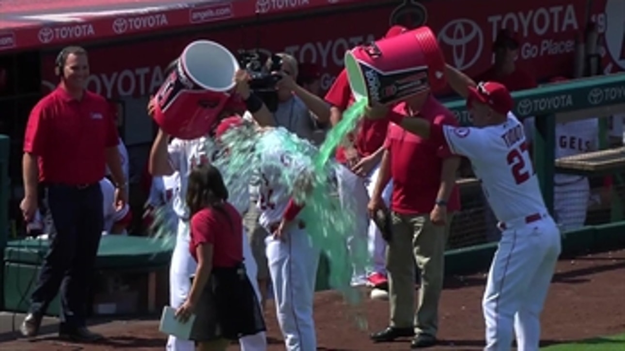 WATCH: Teammates give CJ Cron a 'shower' to celebrate his game-winning home run