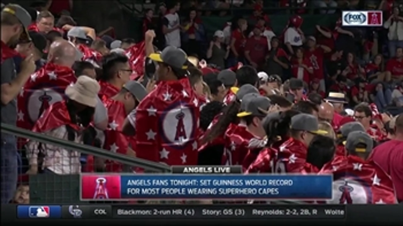 Angels set Guinness World Record for most fans wearing superhero cape