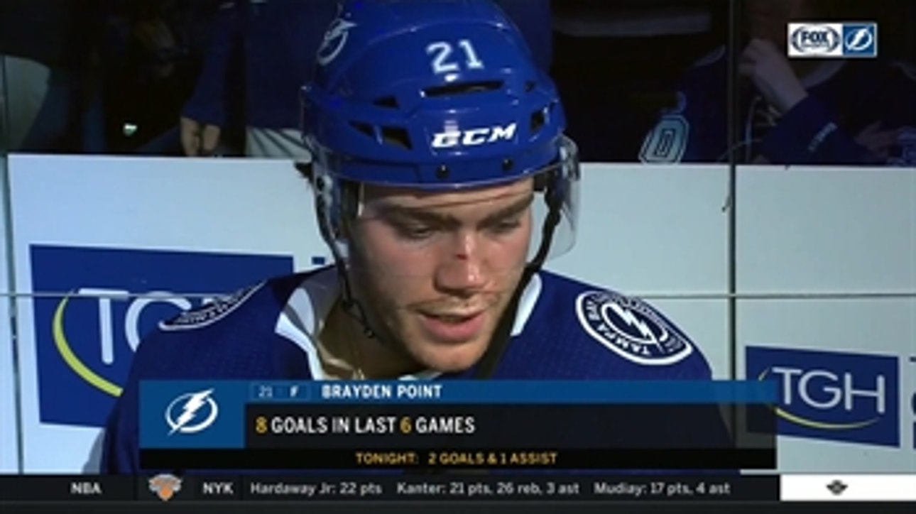 Brayden Point on how Lightning set tone with physical play, 4-goal first period