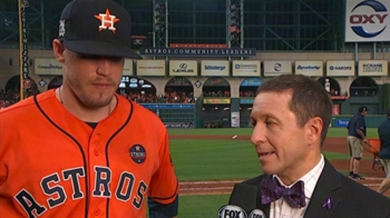 Ken Giles talks with Ken Rosenthal after his game one save
