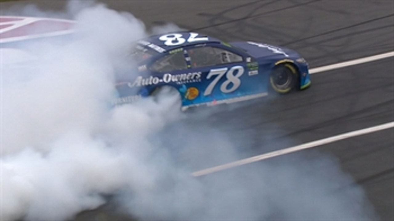 Martin Truex Jr. holds of Chase Elliott in overtime for his 6th win of the year ' 2017 CHARLOTTE