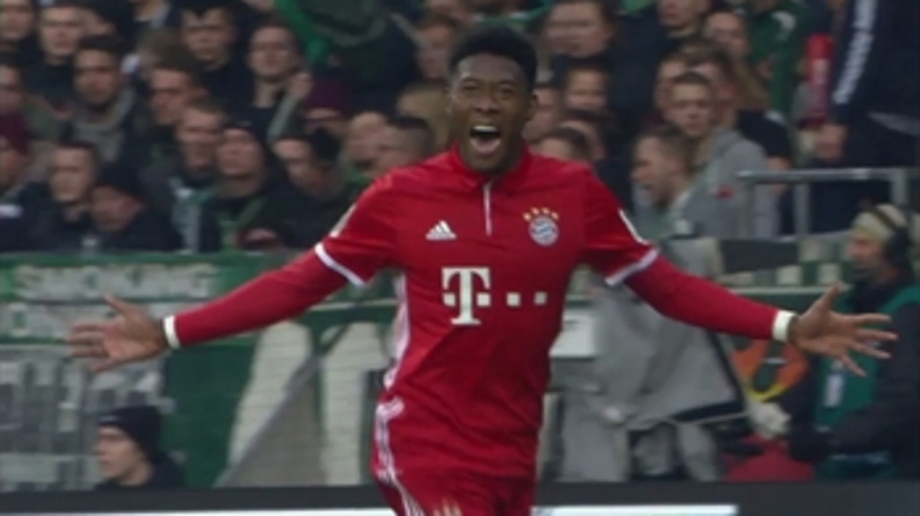 Alaba finds the top corner with a perfect free kick ' 2016-17 Bundesliga Highlights
