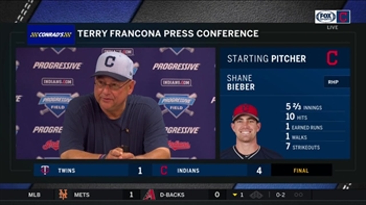 Terry Francona says Shane Bieber comes as advertised