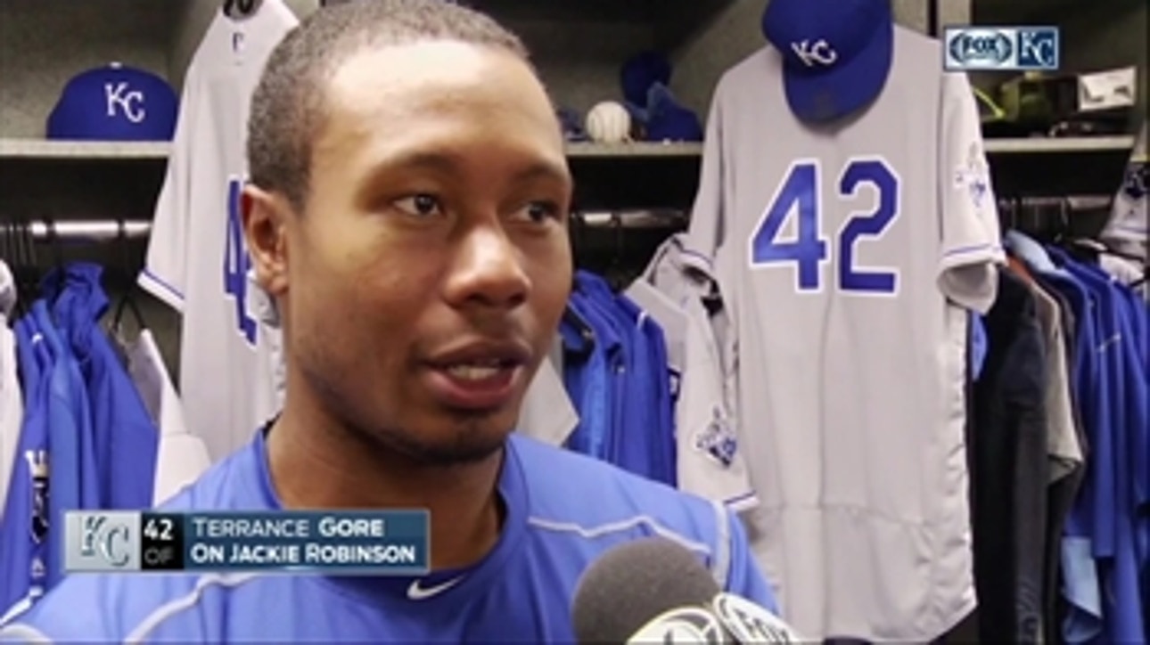 Royals' Cain, Gore on Jackie Robinson Day