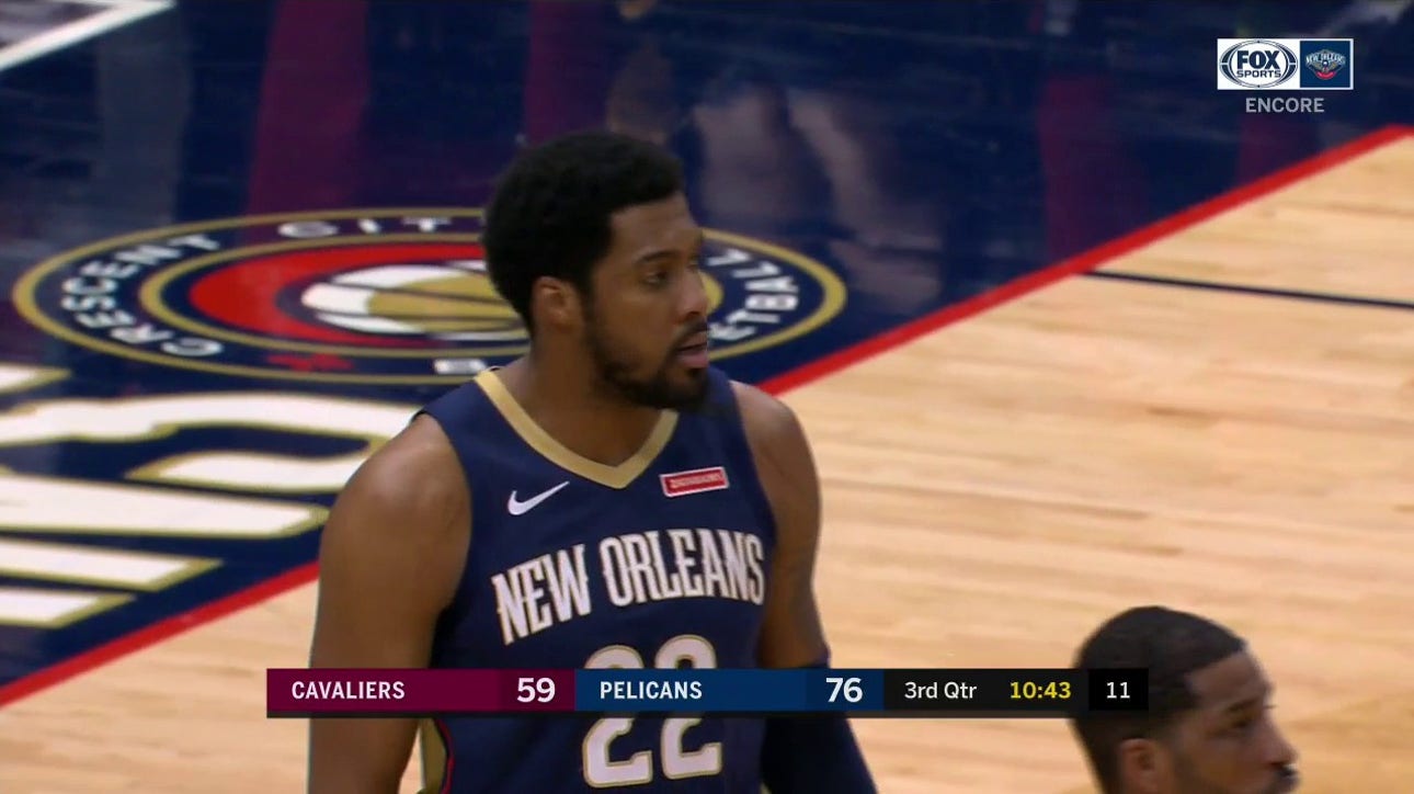 WATCH: Derrick Favors with the Block on Defense ' Pelicans ENCORE