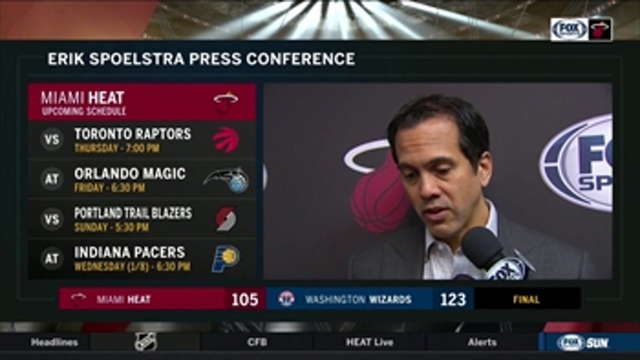 Erik Spoelstra talks loss to Wizards, shoring up the defense