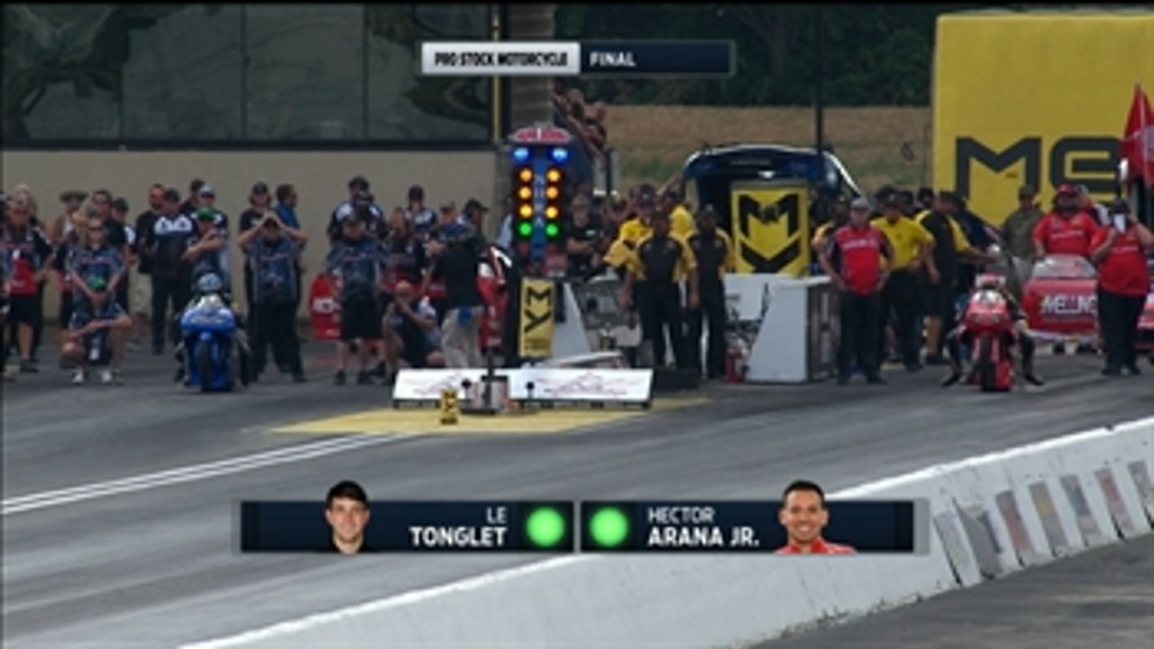 LE Tonglet Wins Pro Stock Motorcycle Final at Chicago | 2017 NHRA DRAG RACING