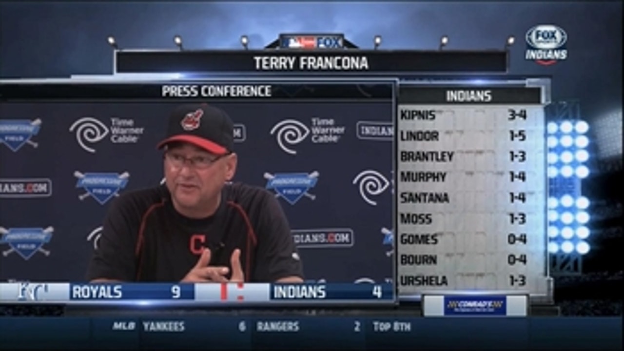Francona after the Indians lose their fifth straight game
