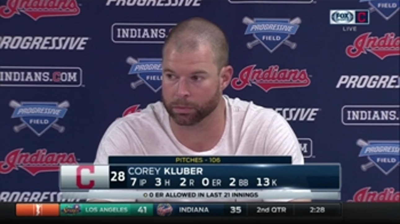 The strikeouts aren't important for Kluber, he just cares about the result