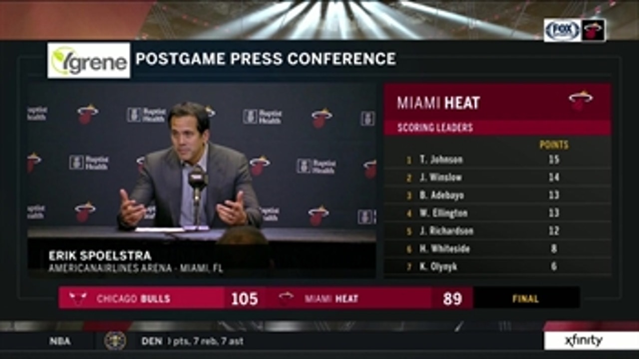 Erik Spoelstra on Heat's cold shooting night after loss to Bulls