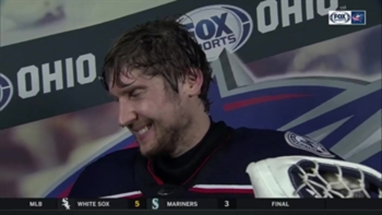 Sergei Bobrovsky doesn't need a stick to keep the puck out of the net