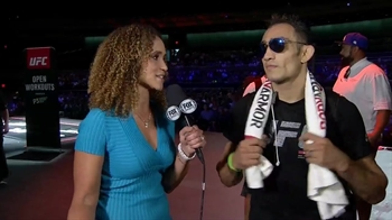 Karyn Bryant talks with Tony Ferguson after his open workout in Las Vegas ' INTERVIEW ' UFC TONIGHT