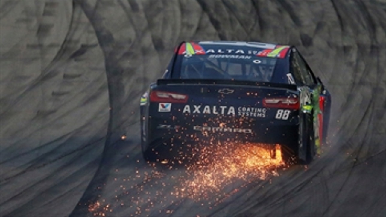 Alex Bowman slams the wall after blowing a right front tire | 2018 KENTUCKY